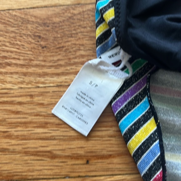 WEWOREWHAT striped shimmer two piece bikini size small top medium bottoms NWOT - Picture 3 of 5